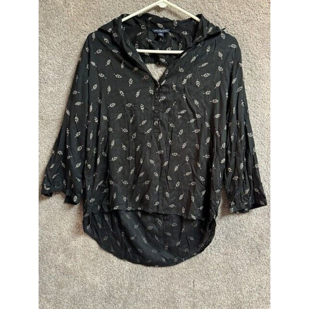 American Eagle Outfitters Top Womens M Leaf Print Fairy Grunge Whimsigoth Y2K